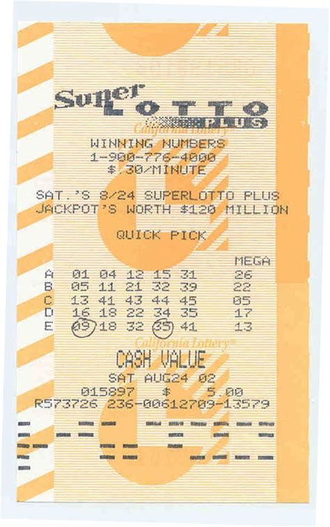 lotto california winning numbers tickets
